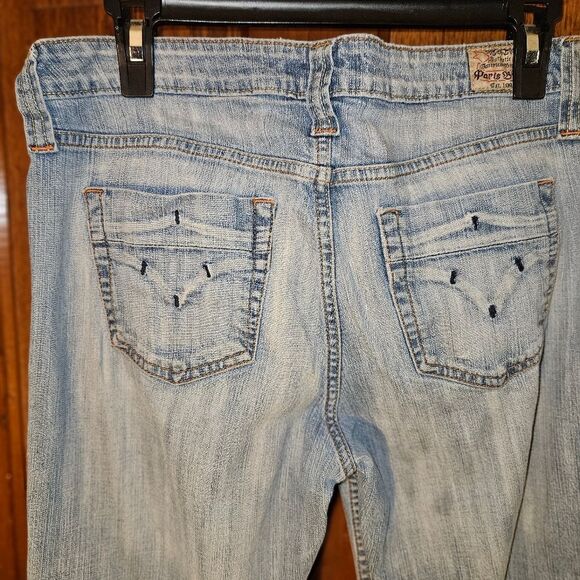 Vintage Y2K Paris Blues Flare Jeans Junior Size 11 | Light Stone Washed Retro - Picture 10 of 13